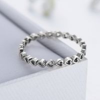 Ins Style Vintage Style Simple Style Heart Shape Sterling Silver Hollow Out Rings main image 2
