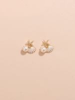 1 Pair Vacation Sweet Pearl Shell Alloy Plastic Drop Earrings main image 3