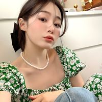 Simple Style Heart Shape Alloy Copper Plating Inlay Artificial Pearls Women's Layered Necklaces sku image 42
