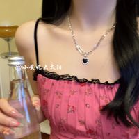 Simple Style Heart Shape Alloy Copper Plating Inlay Artificial Pearls Women's Layered Necklaces sku image 63