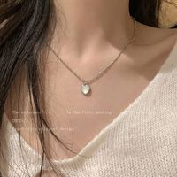 Simple Style Heart Shape Alloy Copper Plating Inlay Artificial Pearls Women's Layered Necklaces sku image 71
