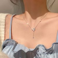 Simple Style Heart Shape Alloy Copper Plating Inlay Artificial Pearls Women's Layered Necklaces sku image 97
