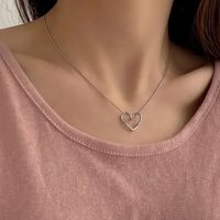 Simple Style Heart Shape Alloy Copper Plating Inlay Artificial Pearls Women's Layered Necklaces sku image 75