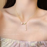 Simple Style Heart Shape Alloy Copper Plating Inlay Artificial Pearls Women's Layered Necklaces sku image 98