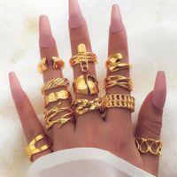 Vintage Style Geometric Alloy Metal Brass Plating Gold Plated Silver Plated Women's Rings sku image 6