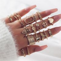 Vintage Style Geometric Alloy Metal Brass Plating Gold Plated Silver Plated Women's Rings sku image 5
