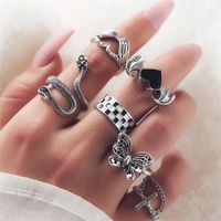 Vintage Style Geometric Alloy Metal Brass Plating Gold Plated Silver Plated Women's Rings sku image 2