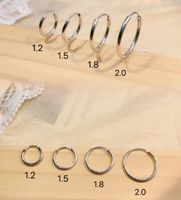 1 Pair Simple Style Round Sterling Silver Plating Rhodium Plated Hoop Earrings main image 1