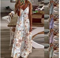 Women's Strap Dress Casual Vacation V Neck Printing Sleeveless Printing Flower Maxi Long Dress Daily main image 1