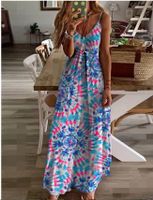 Women's Strap Dress Casual Vacation V Neck Printing Sleeveless Printing Flower Maxi Long Dress Daily main image 3
