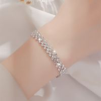 Elegant Shiny Geometric Rhinestones Metal Wholesale Bracelets main image 1