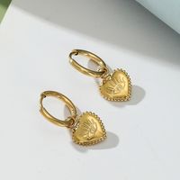 1 Pair Casual Retro Heart Shape Patchwork Stainless Steel Drop Earrings main image 3
