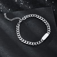 Hip-hop Solid Color Titanium Steel Polishing Bracelets Necklace main image 1
