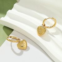 1 Pair Casual Retro Heart Shape Patchwork Stainless Steel Drop Earrings main image 6