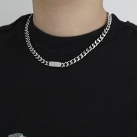 Hip-hop Solid Color Titanium Steel Polishing Bracelets Necklace sku image 3
