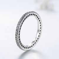 Vintage Style Simple Style Heart Shape Sterling Silver Plating Hollow Out Inlay Zircon Thai Silver Rings main image 1