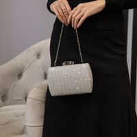 Silver Pvc Solid Color Square Clutch Evening Bag main image 1