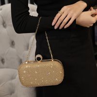 Gold Pvc Solid Color Oval Evening Bags main image 5