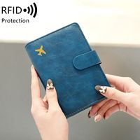 Unisex Solid Color Pu Leather Magnetic Buckle Card Holders main image 4