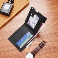 Men's Solid Color Pu Leather Open Card Holders main image 4