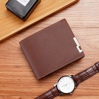 Men's Solid Color Pu Leather Open Card Holders main image 1