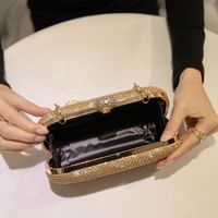 Gold Pvc Solid Color Oval Evening Bags main image 2
