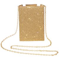 Gold Pvc Solid Color Square Evening Bags main image 2