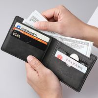 Men's Solid Color Pu Leather Open Card Holders main image 1