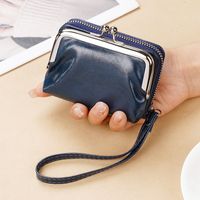 Women's Solid Color Pu Leather Buckle Coin Purses sku image 3