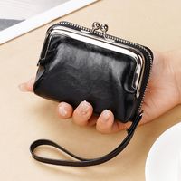 Women's Solid Color Pu Leather Buckle Coin Purses sku image 9