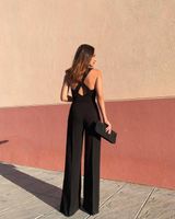 Women's Daily Sexy Simple Style Solid Color Full Length Backless Jumpsuits main image 5
