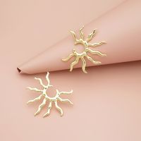 Casual Simple Style Sun Flower Alloy Plating Women's Ear Studs main image 4