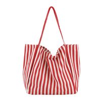 Women's Vintage Style Stripe Canvas Shopping Bags sku image 3