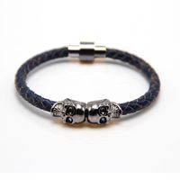 Punk Estilo De Moda Cráneo Cuero Sintético Enchapado Hombres Pulsera main image 3