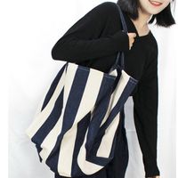 Women's Vintage Style Stripe Canvas Shopping Bags main image 1