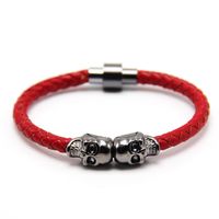 Punk Estilo De Moda Cráneo Cuero Sintético Enchapado Hombres Pulsera sku image 3