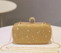 Gold Pvc Solid Color Oval Evening Bags sku image 1