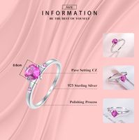 Elegant Heart Shape Sterling Silver Plating Inlay Zircon Rhodium Plated Rings main image 5