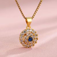 Stainless Steel 18K Gold Plated Elegant Shiny Plating Inlay Maple Leaf Flower Zircon Pendant Necklace sku image 13