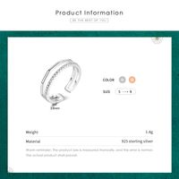 Simple Style Lines Sterling Silver Plating Inlay Zircon Rose Gold Plated Rhodium Plated Open Ring main image 4