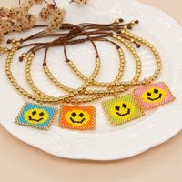 Sweet Smiley Face Seed Bead Golden Balls Wholesale Bracelets main image 1