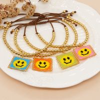 Sweet Smiley Face Seed Bead Golden Balls Wholesale Bracelets main image 2