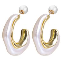 Vintage Style Geometric Alloy Inlay Artificial Pearls Resin Women's Ear Studs main image 3