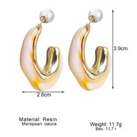 Vintage Style Geometric Alloy Inlay Artificial Pearls Resin Women's Ear Studs main image 2