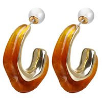 Vintage Style Geometric Alloy Inlay Artificial Pearls Resin Women's Ear Studs sku image 1