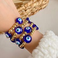 Estilo Moderno Ojo Del Diablo Chapado En Oro De 18 Quilates. Vidrio Cobre Venta Al Por Mayor Pulsera main image 2