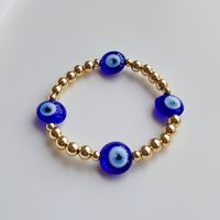 Estilo Moderno Ojo Del Diablo Chapado En Oro De 18 Quilates. Vidrio Cobre Venta Al Por Mayor Pulsera main image 3