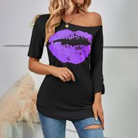 Women's T-shirt Half Sleeve T-shirts Printing Casual Mouth main image 5