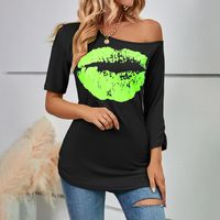 Women's T-shirt Half Sleeve T-shirts Printing Casual Mouth main image 4