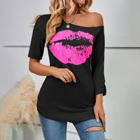 Women's T-shirt Half Sleeve T-shirts Printing Casual Mouth main image 6